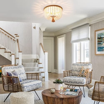 VILUXY Bohemia Wood Beaded Chandelier for Stylish Spaces