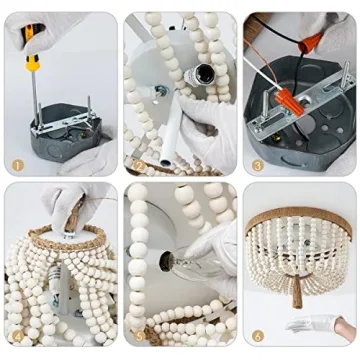 VILUXY Bohemia Wood Beaded Chandelier for Stylish Spaces