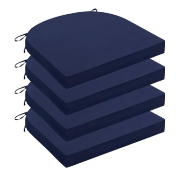 Wellsin Outdoor Chair Cushions for Patio Furniture - Patio Chair Cushions Set of 4 - Water Resistant...