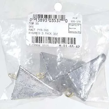 South Bend Pyramid Sinkers (Pack of 3), 3-Ounce - Ideal for Strong Currents