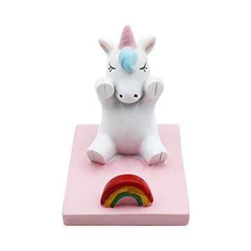 Amamcy Cute Unicorn Cellphone Holder Stand Animal Smartphone Desk Holder for All Mobile Phones Cute Phone Stand Desk Ornament