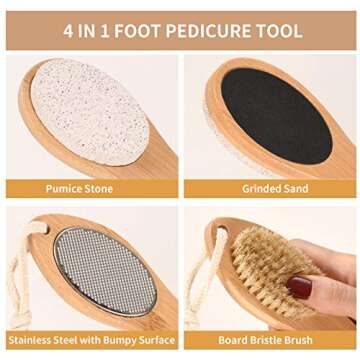 KALESUKI Foot File Callus Remover, Multi-purpose 4 in 1 Feet Pedicure Scrubber Exfoliator Tools with...