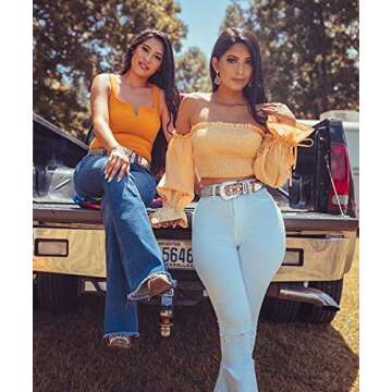 SUOSDEY Rhinestone Belt for Men Women Western Cowboy Cowgirl Bling Studded Leather Belt for Jeans Pants,Brown,M