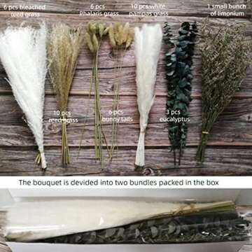 Musunny 17" Dried Flower Bouquet for Timeless Decor