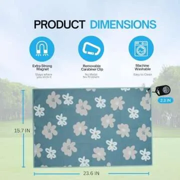 BIRDIE ON NINE Women's Magnetic Golf Towel | 16 x 24 in. Golf Towels for Golf Bags | Microfiber Towel with Detachable Magnet | Pink Womens Golf Towel | Pickleball | Gym | Golf Club Towel