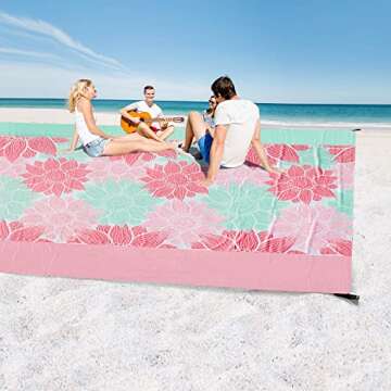 HIHOHO Beach Blanket Waterproof Sandproof Extra Large Beach Mat 79" X 83"/120"x108"for 1-8 Adults Quick Drying Durable Outdoor Picnic Mat for Beach Travel Camping Hiking