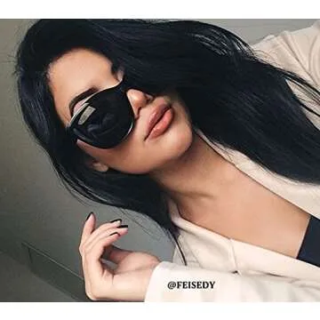 FEISEDY Polarized Vintage Sunglasses American Womens Square Jackie O Cat Eye Sunglasses B2451