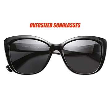 FEISEDY Polarized Vintage Sunglasses American Womens Square Jackie O Cat Eye Sunglasses B2451