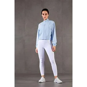 Altiland Women's Athletic Zip Up Cropped Jacket - Airy Blue