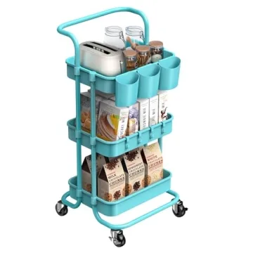 Stylish ALVOROG 3-Tier Rolling Utility Cart - Multi-Purpose Storage Solution