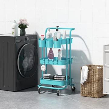 ALVOROG 3-Tier Rolling Utility Cart for Home Organization