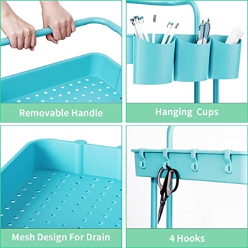 ALVOROG 3-Tier Rolling Utility Cart for Home Organization