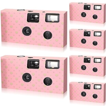 6 Pack Disposable Camera Bulk for Wedding, 35mm Single Use Camera with Flash Disposable Cameras One ...