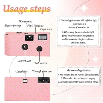 6 Pack Disposable Camera Bulk for Wedding, 35mm Single Use Camera with Flash Disposable Cameras One Time Camera Black and White Film for Gathering Wedding Anniversary Travel Camp Party Supply
