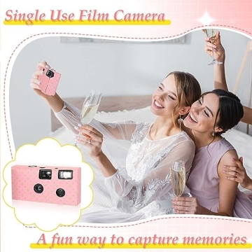 6 Pack Disposable Camera Bulk for Wedding, 35mm Single Use Camera with Flash Disposable Cameras One Time Camera Black and White Film for Gathering Wedding Anniversary Travel Camp Party Supply