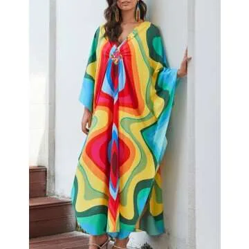 Eddoyee Plus Size Kaftan Dress for Beach & Lounge