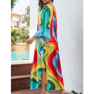Eddoyee Plus Size Kaftan Dress for Beach & Lounge