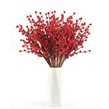 joyhalo Red Berry Stems for Christmas Decor and Crafts