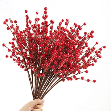 joyhalo Red Berry Stems for Christmas Decor and Crafts