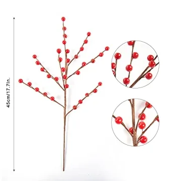 joyhalo Red Berry Stems for Christmas Decor and Crafts