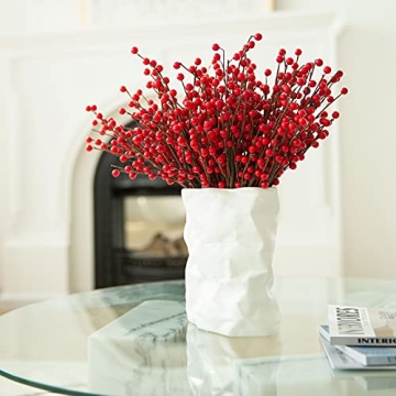 joyhalo Red Berry Stems for Christmas Decor and Crafts