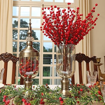 joyhalo Red Berry Stems for Christmas Decor and Crafts
