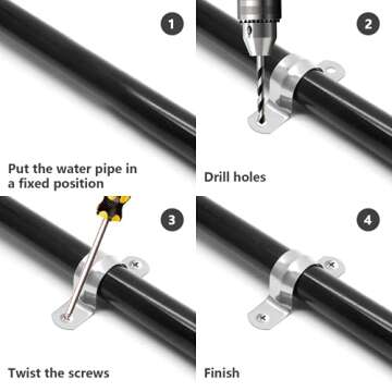 Bonsicoky 30Pcs M40 Rigid Pipe Strap, 1-1/2 Inch Stainless Steel 2 Holes Cable U Bracket Pipe Clamp for Fixing Pipe or Cable, 0.71" Width