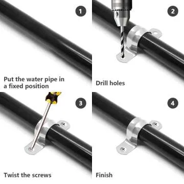 Bonsicoky 30Pcs M40 Rigid Pipe Strap, 1-1/2 Inch Stainless Steel 2 Holes Cable U Bracket Pipe Clamp for Fixing Pipe or Cable, 0.71" Width