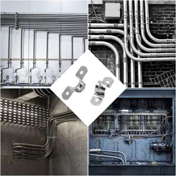 Bonsicoky 30Pcs M40 Rigid Pipe Strap, 1-1/2 Inch Stainless Steel 2 Holes Cable U Bracket Pipe Clamp for Fixing Pipe or Cable, 0.71" Width