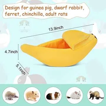 Cozy Banana Bed for Small Pets - Perfect Hideout