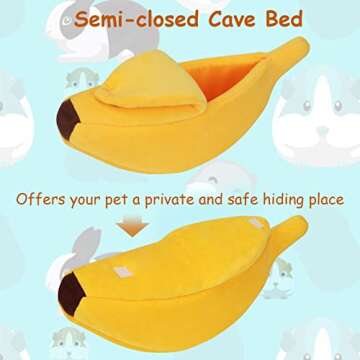 Cozy Banana Bed for Small Pets - Perfect Hideout