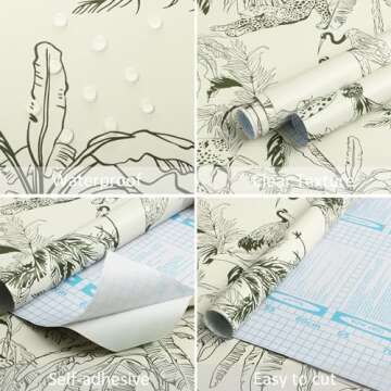 Heroad Boho Jungle Peel and Stick Wallpaper for Stylish Home Decor