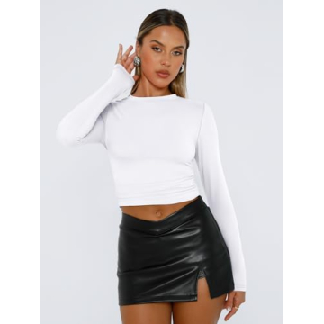 Versatile AUTOMET Women's Long Sleeve Crop Top - Perfect for Any Occasion