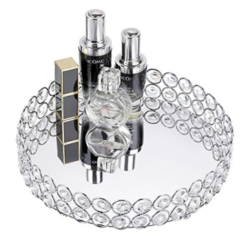 Hipiwe Crystal Makeup Tray for Elegant Home Decor