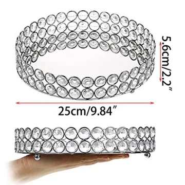 Hipiwe Crystal Makeup Tray for Elegant Home Decor