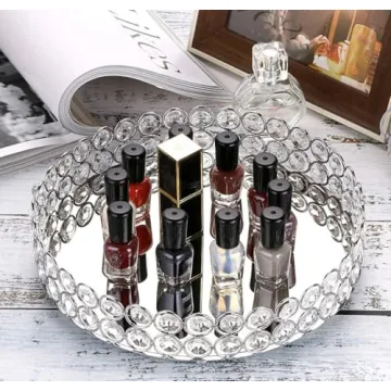 Hipiwe Crystal Makeup Tray for Elegant Home Decor