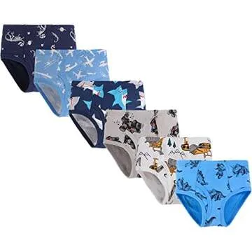 Naivete Cotton Underwear Little Boys Fun Dinosaur Briefs for Toddlers (Pack of 6) 4T