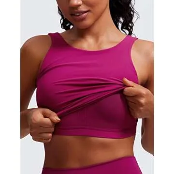 CRZ YOGA Women's High Neck Sports Bra for Comfort and Style