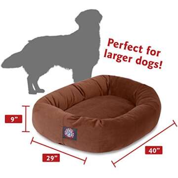 Majestic Pet 40 Inch Suede Dog Bed with Washable Cover