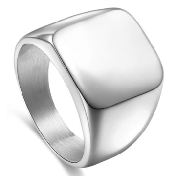 Enhong Men's Stainless Steel Square Signet Rings – Stylish Gift for Him