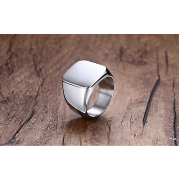 Enhong Men's Durable Stainless Steel Signet Ring
