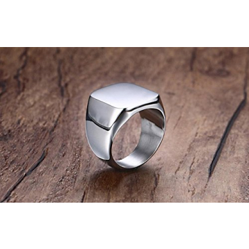 Enhong Men's Durable Stainless Steel Signet Ring