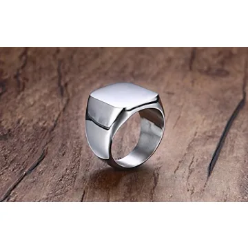 Enhong Men's Durable Stainless Steel Signet Ring