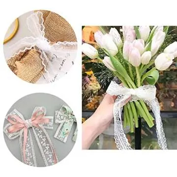 20 Yards Olive Green Leaf Ribbon, Artificial Vine, Gift wrap Party Wedding Decoration DIY Craft (Style 1)