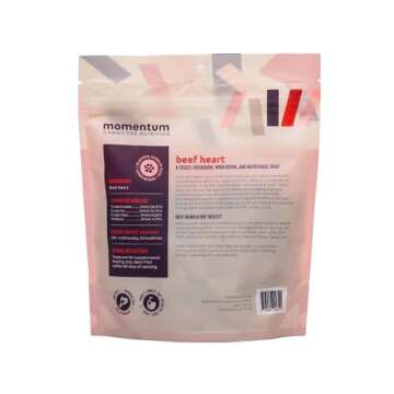 Momentum Carnivore Nutrition Freeze-Dried Beef Heart Treats – Grain-Free, Single-Ingredient Dog & ...