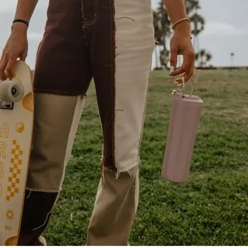 Stylish Insulated Water Bottle with Dual-use Lid 24oz