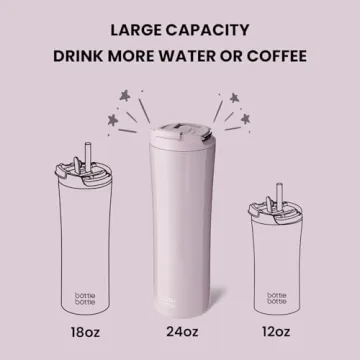 Stylish Insulated Water Bottle with Dual-use Lid 24oz