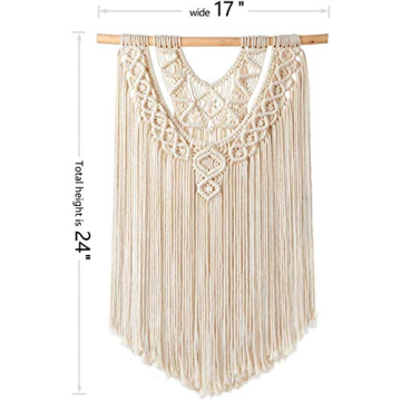 Mkono Boho Macrame Wall Hanging 17" W X 24" L