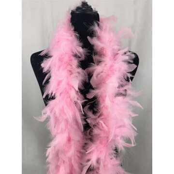JICASTO Colorful Feather Boas, 6.6ft Feather Boa for Women for Dancing Wedding Party Halloween,with ...