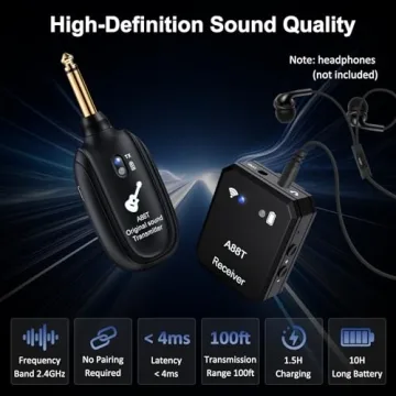 INGPARTNER Wireless in Ear Monitor System 2.4GHz Wireless IEM System with Transmitter, Clip on Receiver Auto-Pairing in-Ear Monitoring for Studio, Guitar, DJ, Live Performance (A88T)